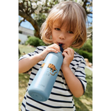 LIEWOOD Falk Trinkflasche für Kinder – 500 ml aus Edelstahl "Tiger / Beach blue"