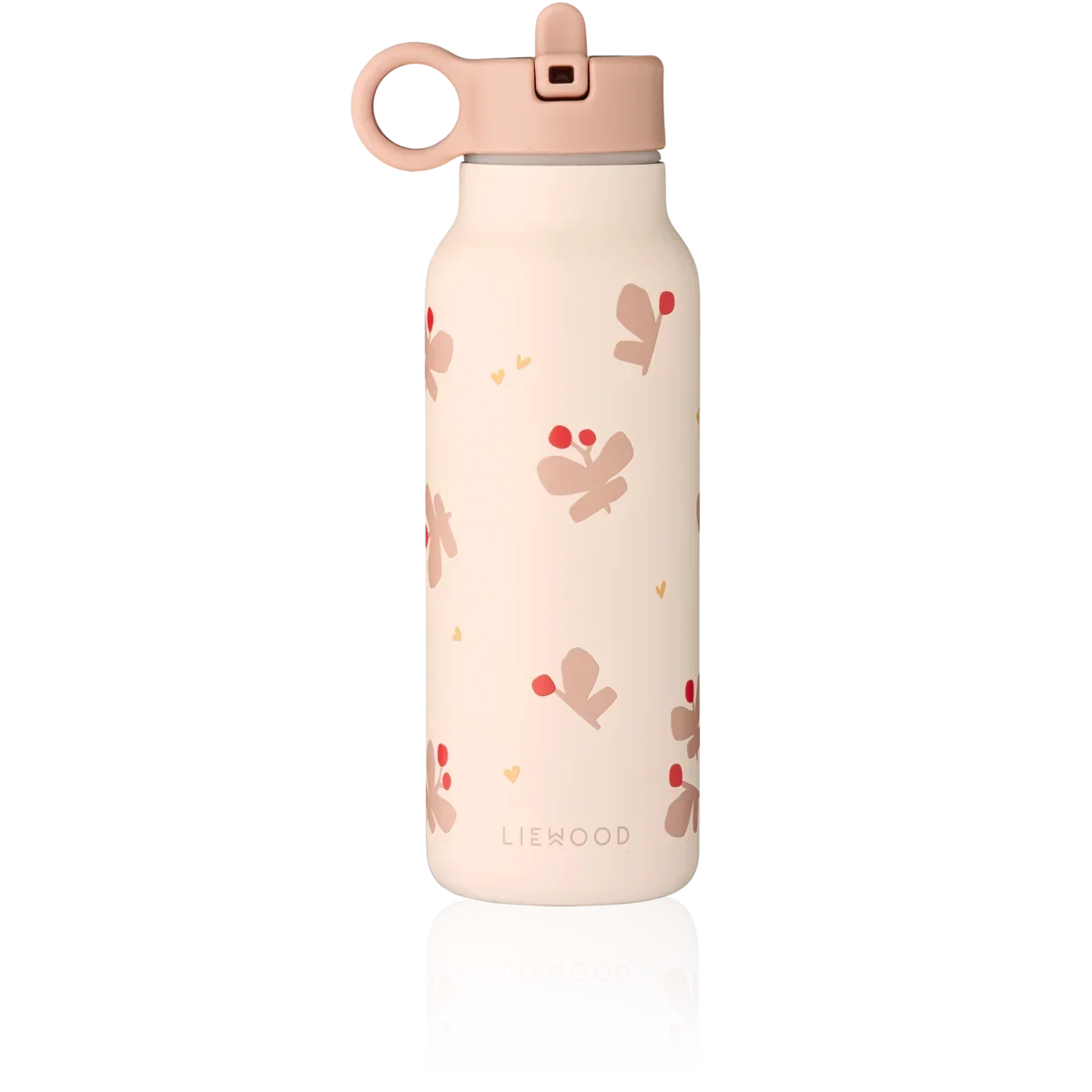 LIEWOOD Falk Trinkflasche für Kinder – 350 ml aus Edelstahl "Butterfly / Apple blossom"