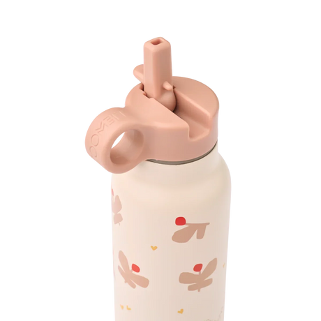 LIEWOOD Falk Trinkflasche für Kinder – 350 ml aus Edelstahl "Butterfly / Apple blossom"