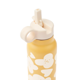 LIEWOOD Falk Trinkflasche für Kinder – 350 ml aus Edelstahl "Flower / Lemon yellow"