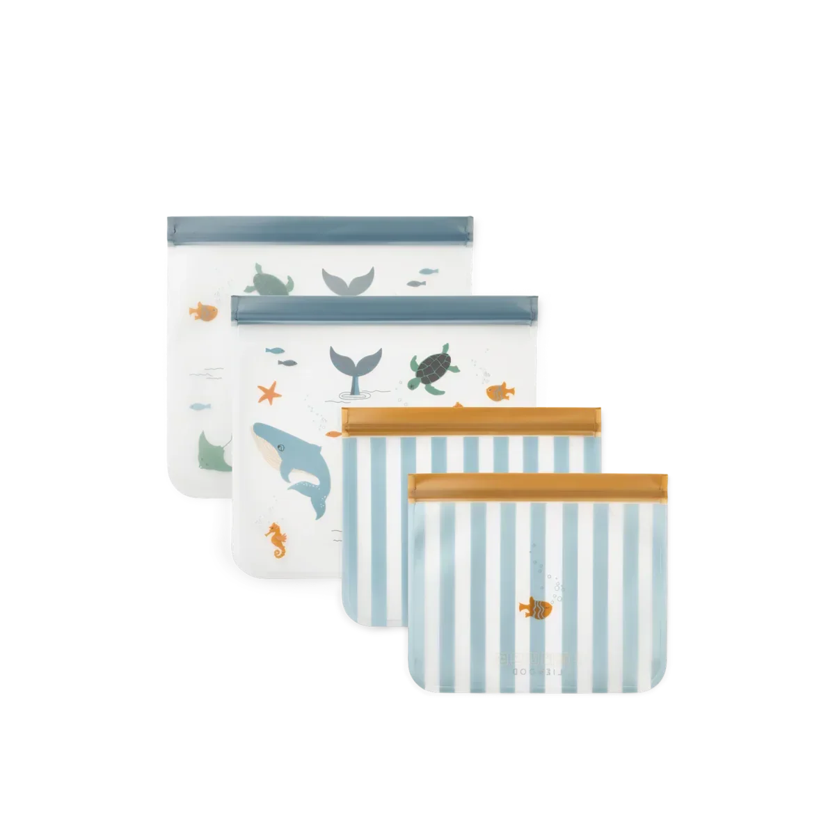 LIEWOOD Lebensmittelbeutel (4er-Pack) Rebus "Sea creature / Sandy"