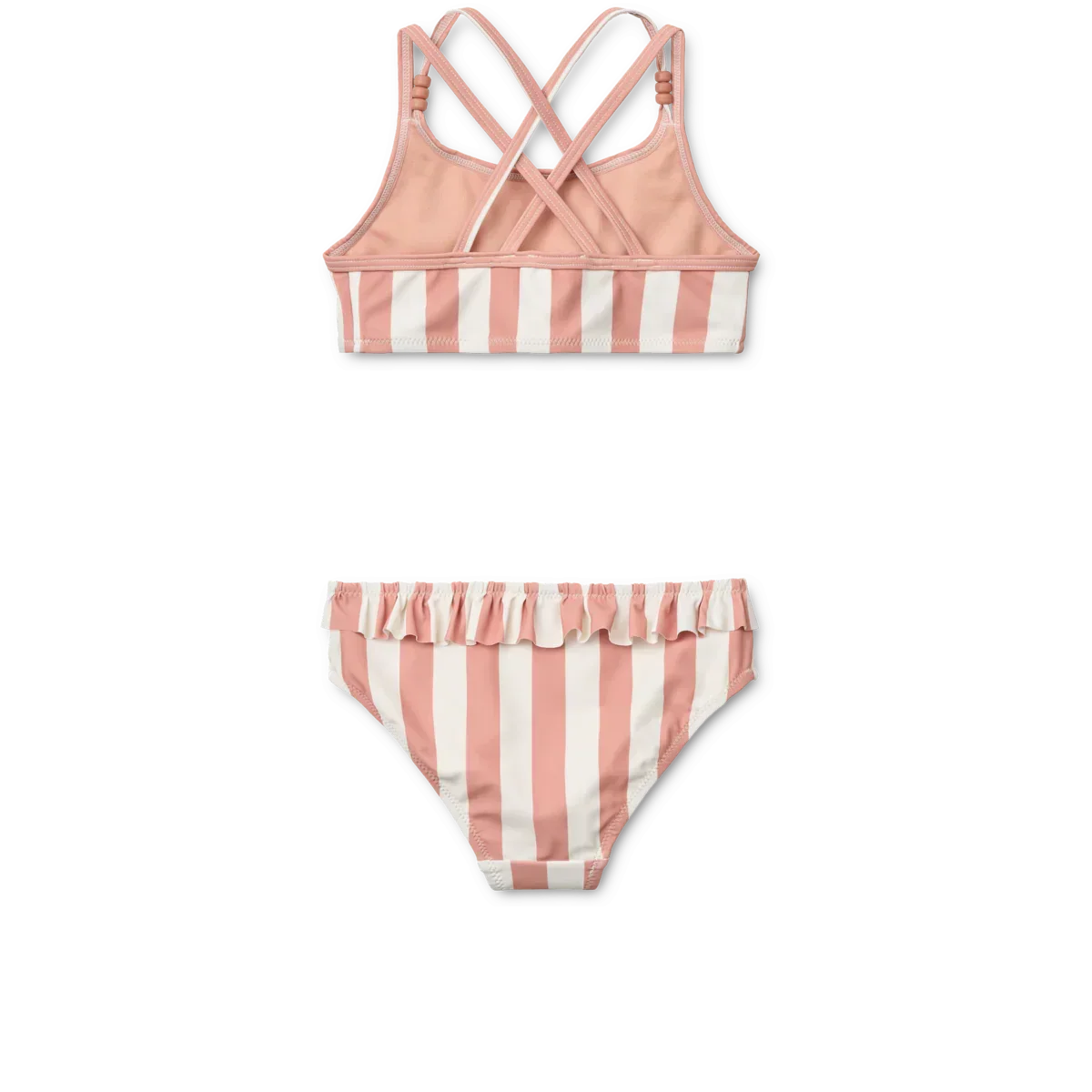 LIEWOOD Belle Kinder-Bikini mit Streifen "Coral blush / creme de la creme stripe"