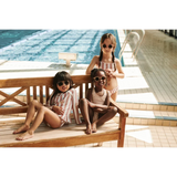 LIEWOOD Belle Kinder-Bikini mit Streifen "Coral blush / creme de la creme stripe"