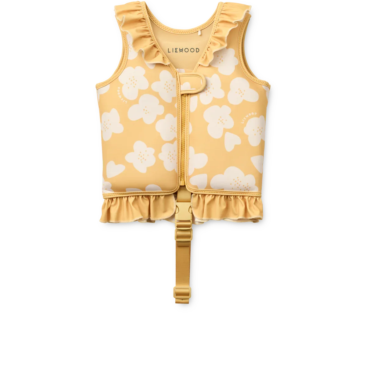LIEWOOD Kinder Schwimmweste mit Rüschen Dove "Flower / Lemon yellow"