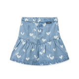 LIEWOOD Kinder Jeansrock mit Rüschen Dayla "Sweethearts / light blue denim"