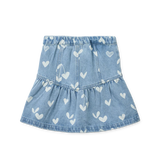 LIEWOOD Kinder Jeansrock mit Rüschen Dayla "Sweethearts / light blue denim"
