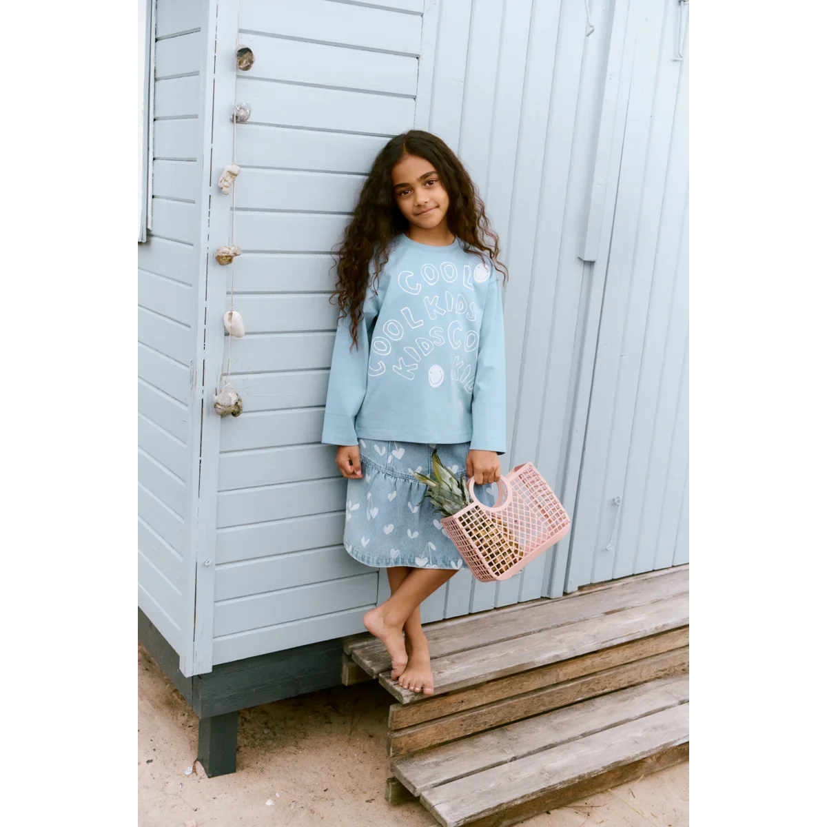 LIEWOOD Kinder Jeansrock mit Rüschen Dayla "Sweethearts / light blue denim"