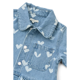 LIEWOOD Kenza Bedrucktes Denim-Overshirt "Sweethearts / Light Blue Denim"