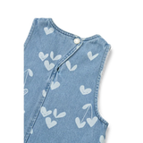LIEWOOD Angelica Denim-Kleid mit Print und Rüschen "Sweethearts / light blue denim"