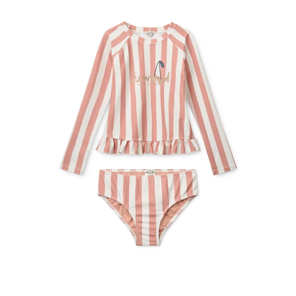 LIEWOOD Kinder Langarm Badeanzug Dagny "Coral blush / creme de la creme stripe"
