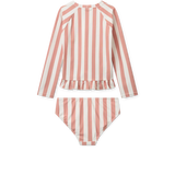 LIEWOOD Kinder Langarm Badeanzug Dagny "Coral blush / creme de la creme stripe"