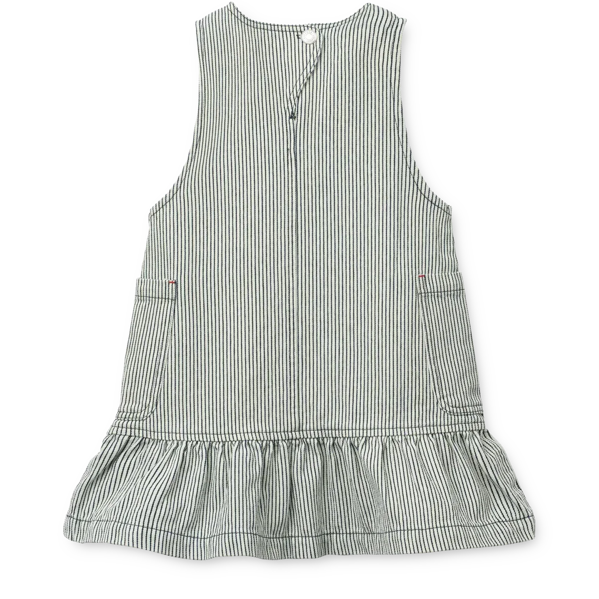 LIEWOOD Angelica Denim-Kleid mit Print und Rüschen "Classic navy / Creme de la creme"