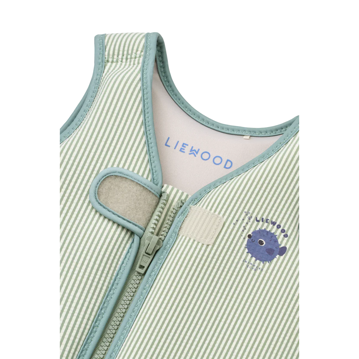 LIEWOOD Kinder Schwimmweste Dove Seersucker "Peppermint / Sandy"