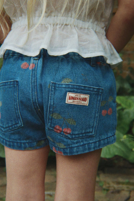 Konges Sløjd Kinder-Shorts Magot "Ma Grande Cerise Denim"