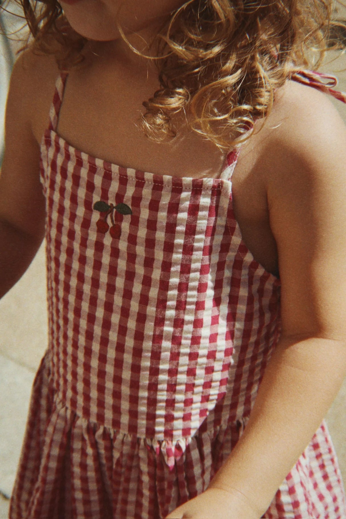Konges Sløjd Kleid Isotta "Raspberry Check" – Kariertes Sommerkleid aus Bio-Baumwolle