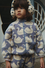 Konges Sløjd Jody Teddyjacke Swan – Kinder Outfit mit Teddyfleecejacke