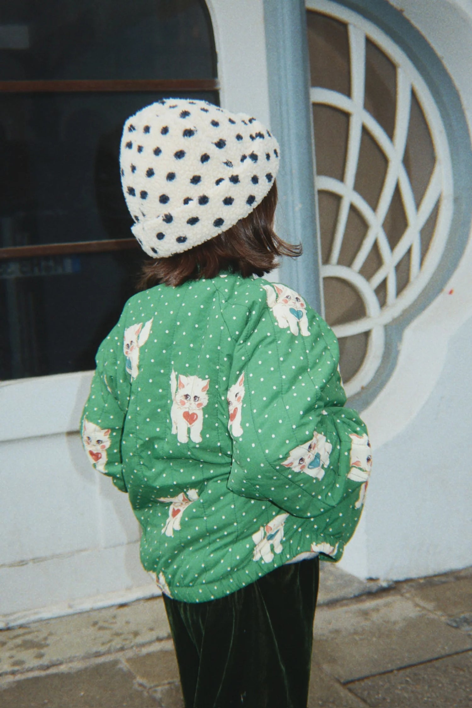 Konges Sløjd Juno Bomberjacke Dot Miao Verde – Kinderjacke