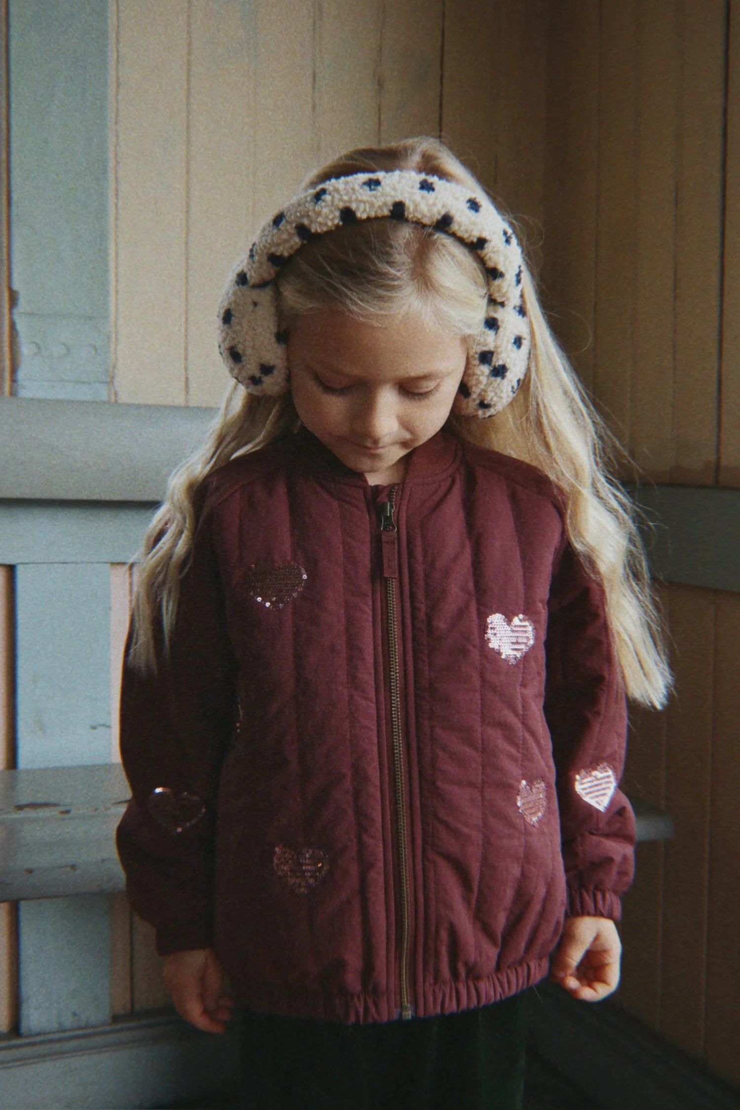 Konges Sløjd Juno Pailletten-Bomberjacke für Kinder „Decadent Chocolate“
