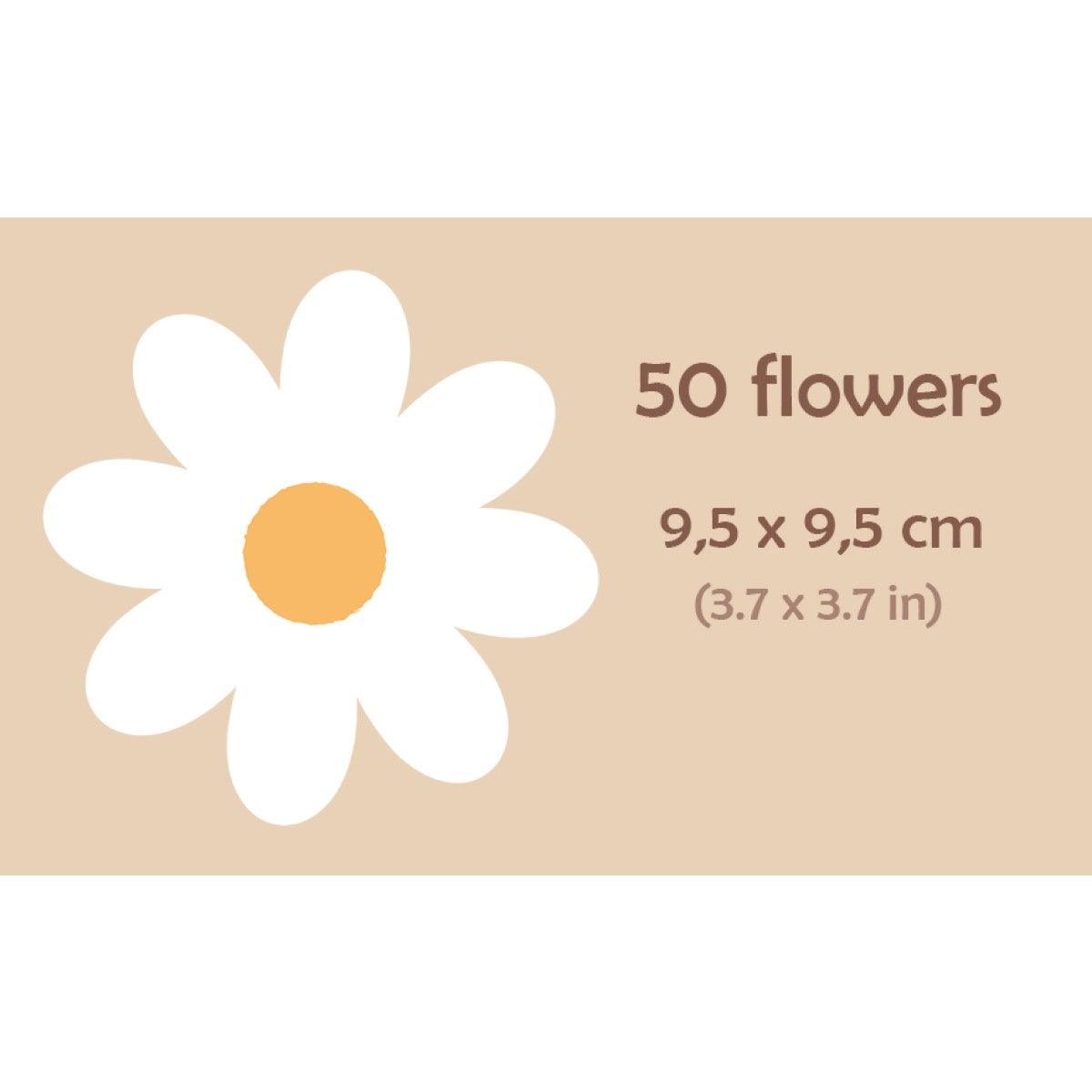 Wandtattoo Kinderzimmer - Gänseblümchen Weiß 50 Stk - Nook' d' Mel - Kinder Concept Store