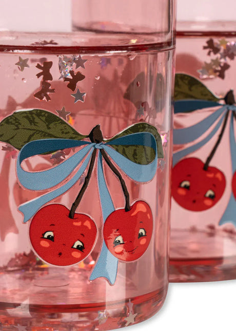 Konges Sløjd Glitzerbecher 2er Set "Cherry Bow" – Kinder Trinkbecher