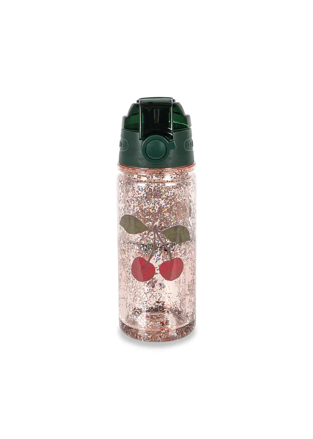 Konges Sløjd Glitzer Trinkflasche für Kinder – 350 ml "Cherry Glitter"
