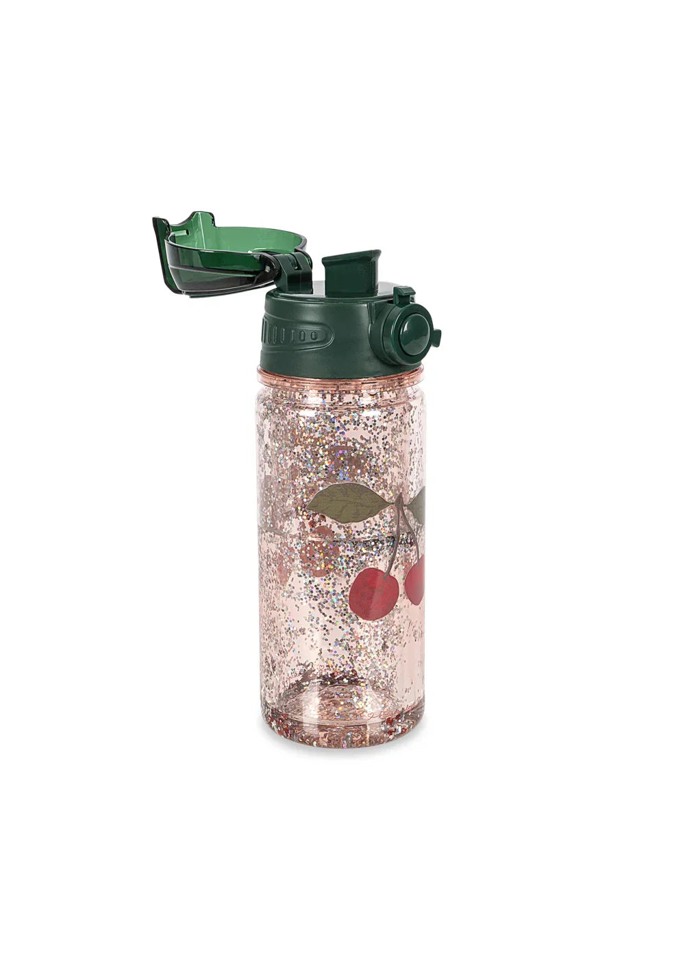 Konges Sløjd Glitzer Trinkflasche für Kinder – 350 ml "Cherry Glitter"