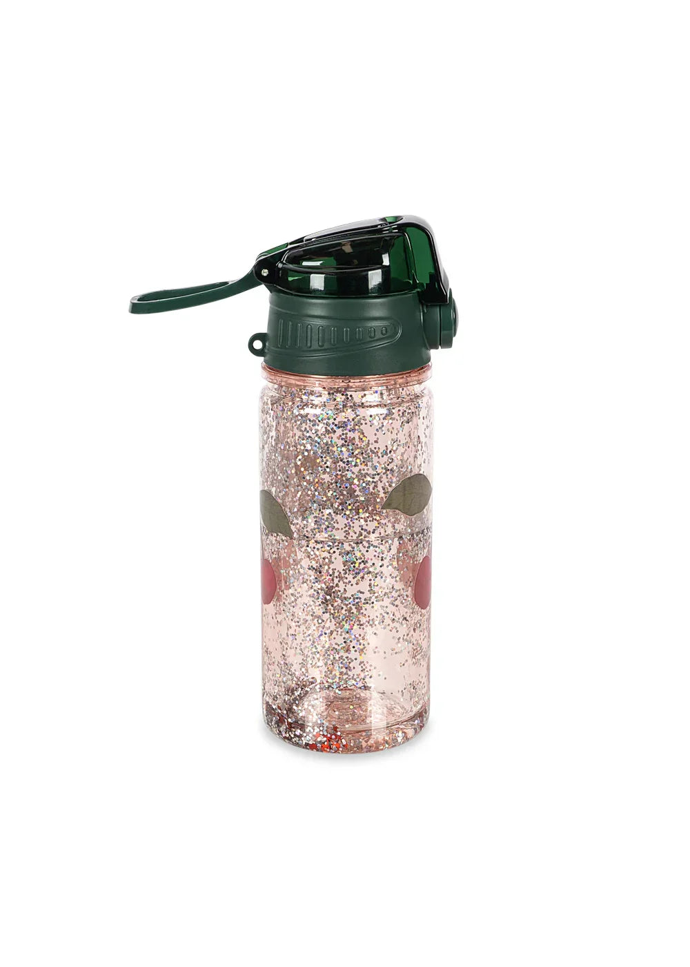 Konges Sløjd Glitzer Trinkflasche für Kinder – 350 ml "Cherry Glitter"