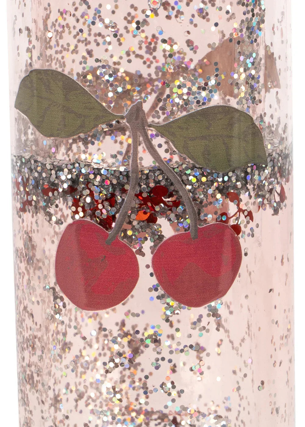 Konges Sløjd Glitzer Trinkflasche für Kinder – 350 ml "Cherry Glitter"