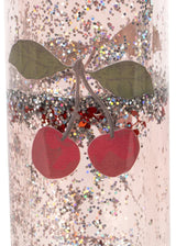 Konges Sløjd Glitzer Trinkflasche für Kinder – 350 ml "Cherry Glitter"