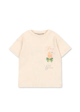 Konges Sløjd Era Kinder T-Shirt aus Bio-Baumwolle & Leinen "Ecru / Ghiacciolo"