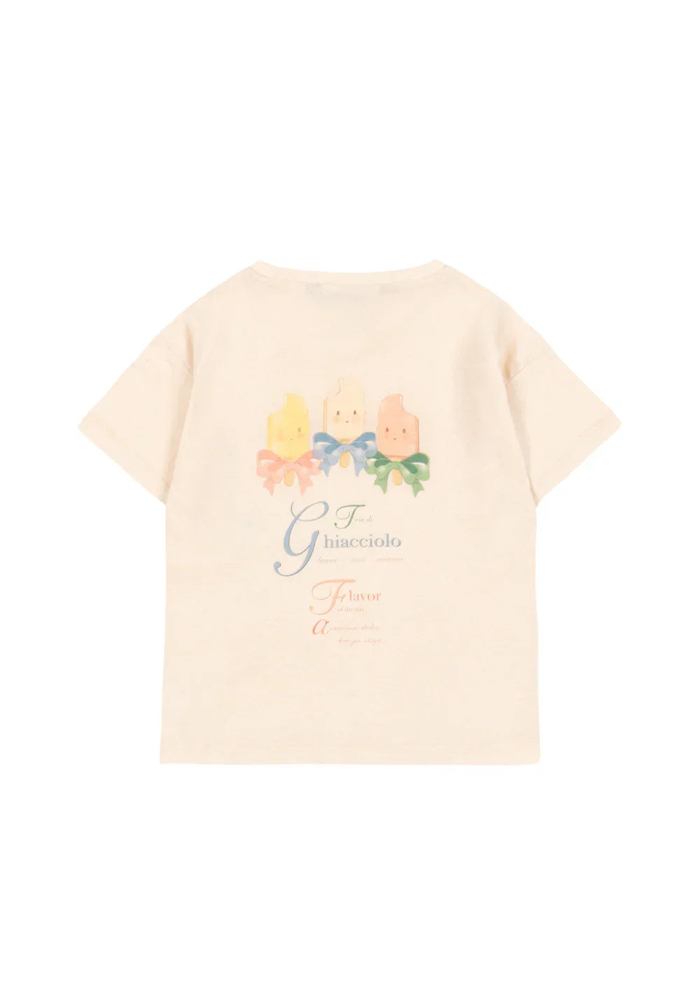 Konges Sløjd Era Kinder T-Shirt aus Bio-Baumwolle & Leinen "Ecru / Ghiacciolo"