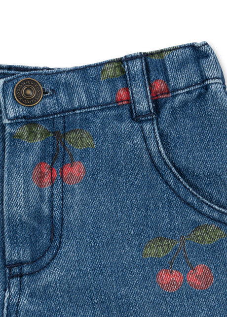 Konges Sløjd Kinder-Shorts Magot "Ma Grande Cerise Denim"