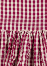 Konges Sløjd Kleid Isotta "Raspberry Check" – Kariertes Sommerkleid aus Bio-Baumwolle