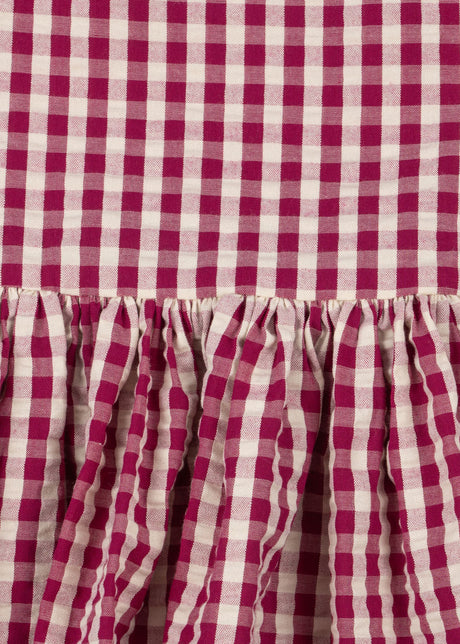 Konges Sløjd Kleid Isotta "Raspberry Check" – Kariertes Sommerkleid aus Bio-Baumwolle