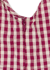 Konges Sløjd Kleid Isotta "Raspberry Check" – Kariertes Sommerkleid aus Bio-Baumwolle