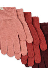 Filla Fingerhandschuhe von Konges Sløjd in Rose Mix – drei Paar aus Wollmischung