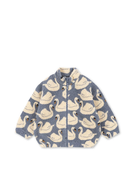 Konges Sløjd Jody Teddyjacke Swan für Kinder – Vorderansicht
