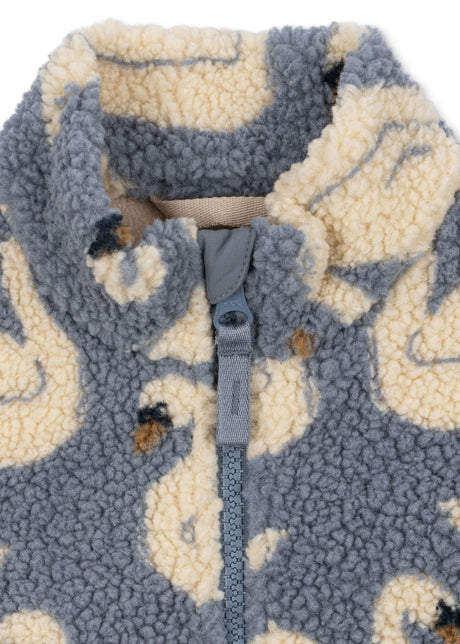 Konges Sløjd Jody Teddyjacke Swan – Detailansicht Teddyfleece