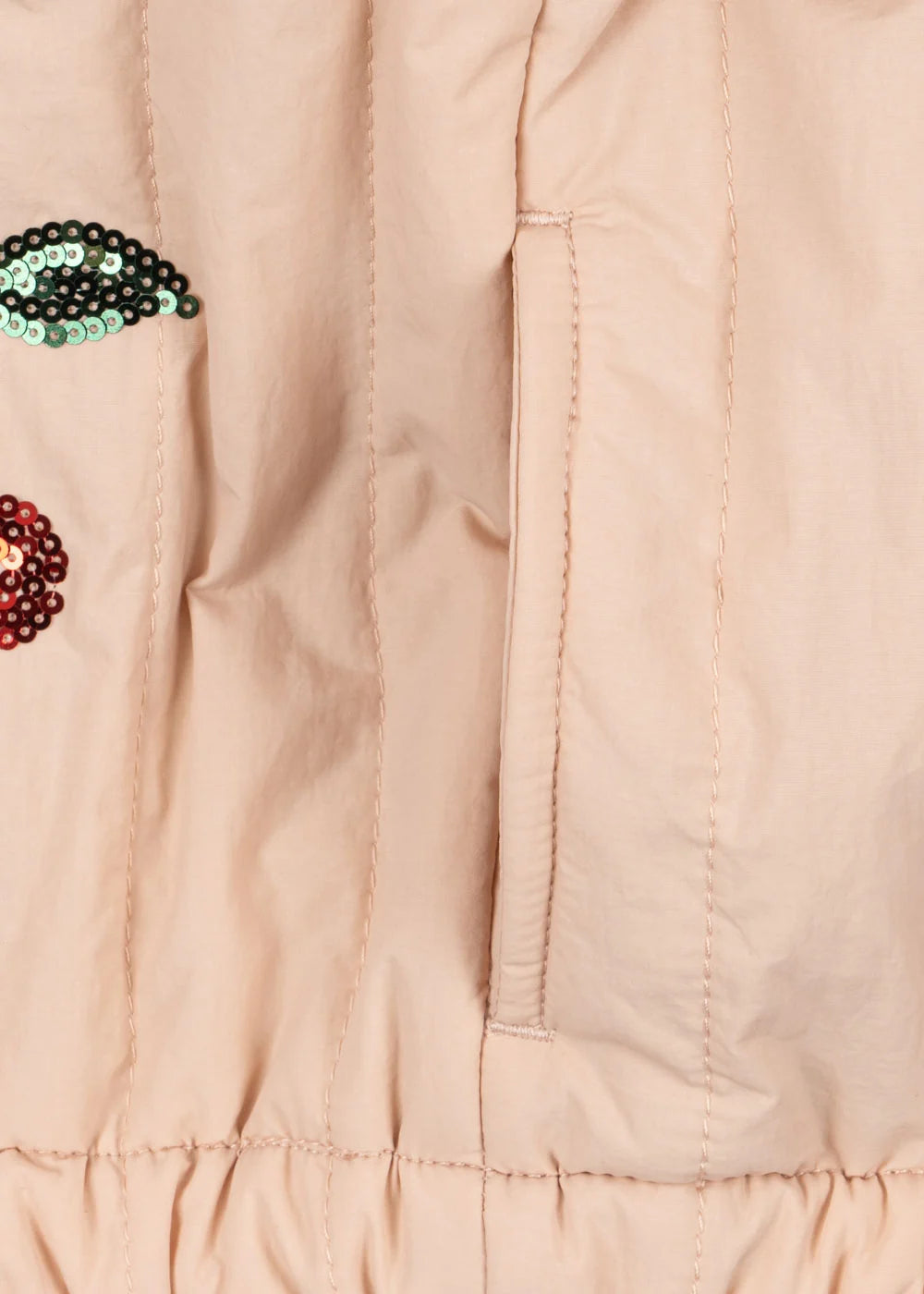 Konges Sløjd Juno Pailletten-Bomberjacke Cameo Rose – Pailletten Detail