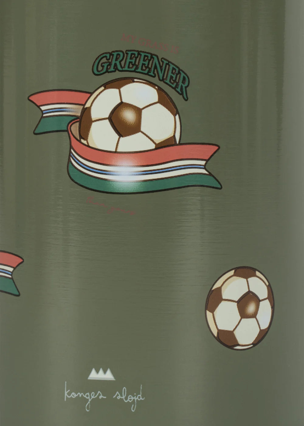 Konges Sløjd Thermo Trinkflasche für Kinder – 350 ml "Green/kick it"