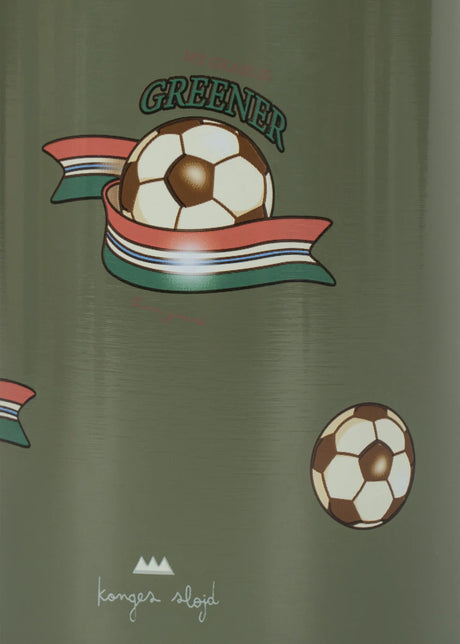 Konges Sløjd Thermo Trinkflasche für Kinder – 350 ml "Green/kick it"