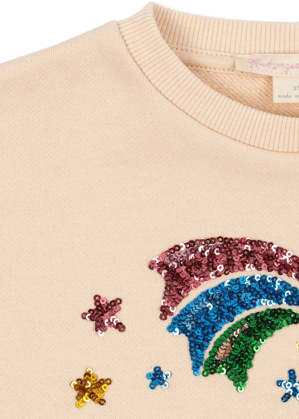Konges Sløjd Lou Pailletten-Sweatshirt Buttercream – Kinder-Sweatshirt
