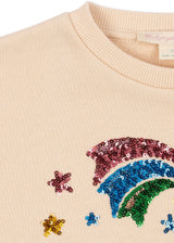 Konges Sløjd Lou Pailletten-Sweatshirt Buttercream – Kinder-Sweatshirt