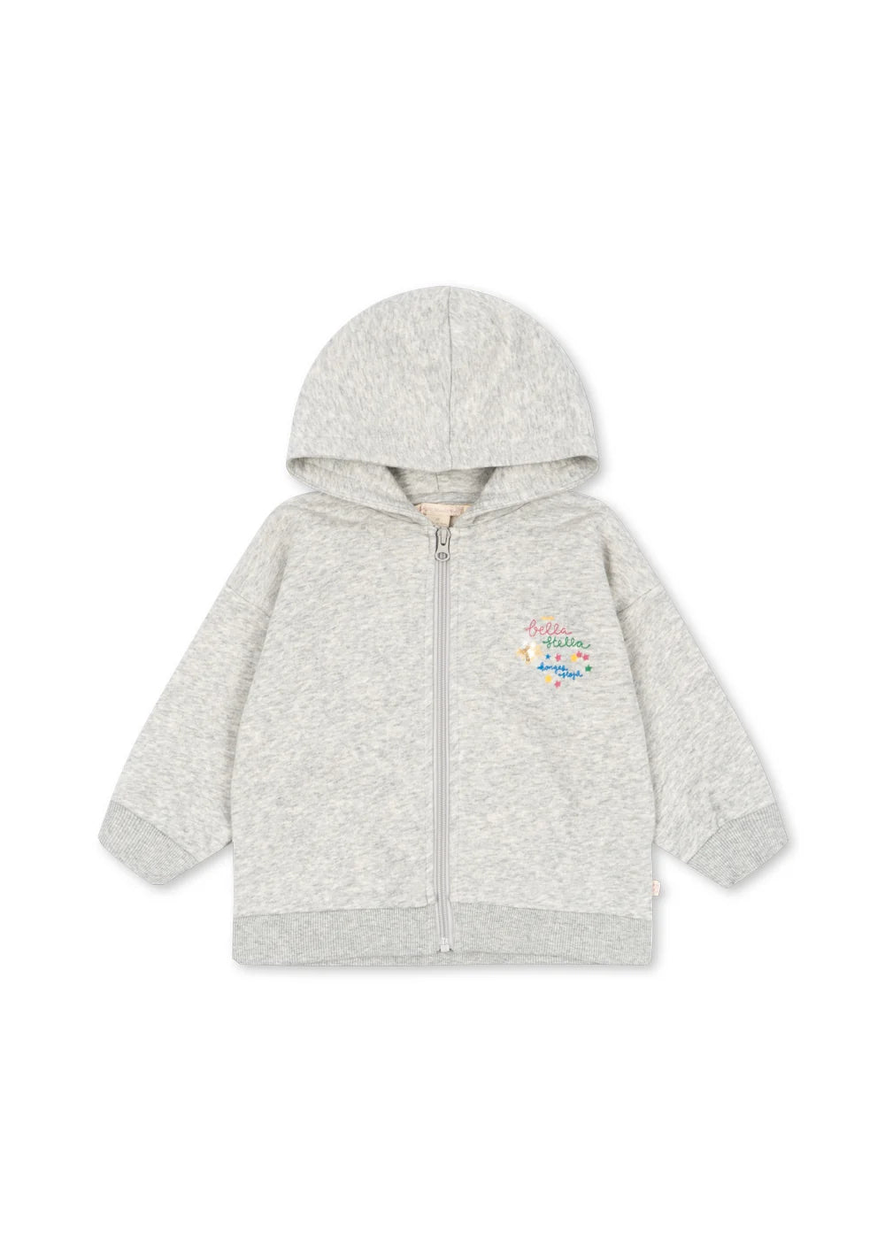 Konges Sløjd Lou Pailletten-Sweatjacke Grey Melange – Rückansicht