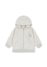 Konges Sløjd Lou Pailletten-Sweatjacke Grey Melange – Rückansicht
