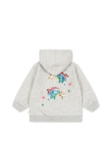 Konges Sløjd Lou Pailletten-Sweatjacke Grey Melange – weitere Ansicht
