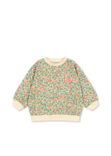 Konges Sløjd Loupy Sweatshirt für Kinder im Design Carlie Verde – Vorderansicht