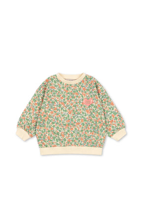 Konges Sløjd Loupy Sweatshirt für Kinder im Design Carlie Verde – Vorderansicht