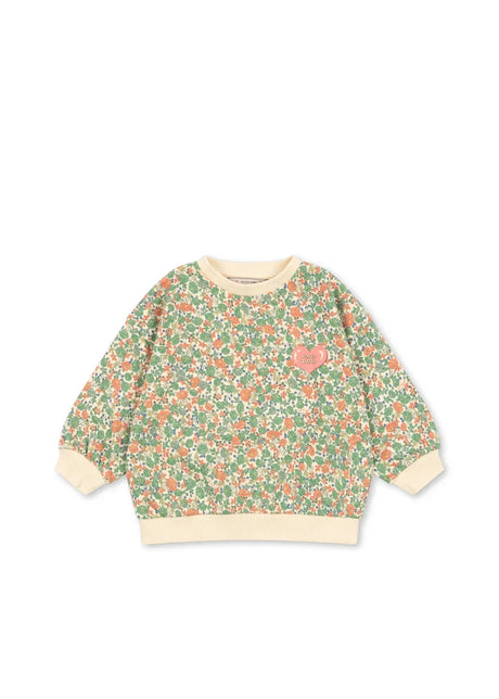 Konges Sløjd Loupy Sweatshirt für Kinder im Design Carlie Verde – Vorderansicht