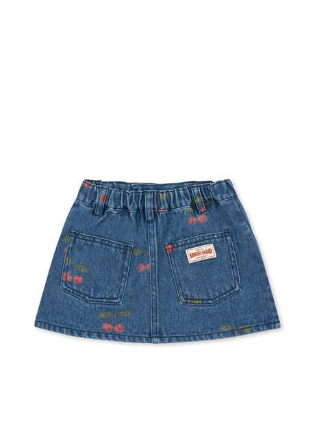Konges Sløjd Rock Magot "Ma Grande Cerise"  – Kinder Denim Rock aus Bio-Baumwolle